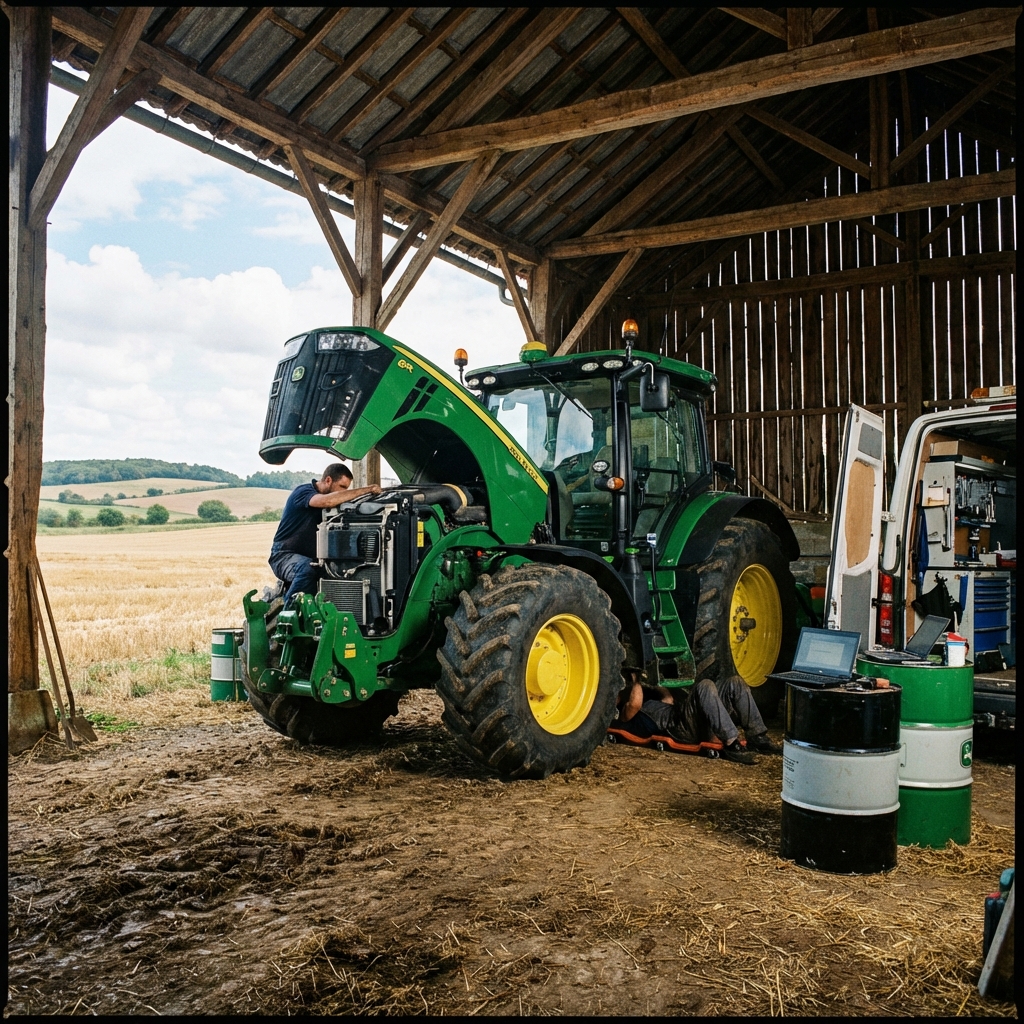 Tractor repair in field